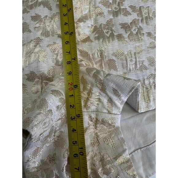 Abercrombie & Fitch Beige Gold Metallic Cut Off Shorts Glam Festival 2/26 - Picture 6 of 7